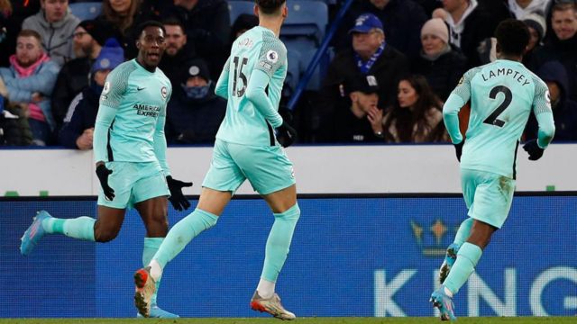 Danny Welbeck scores for Brighton at Leicester