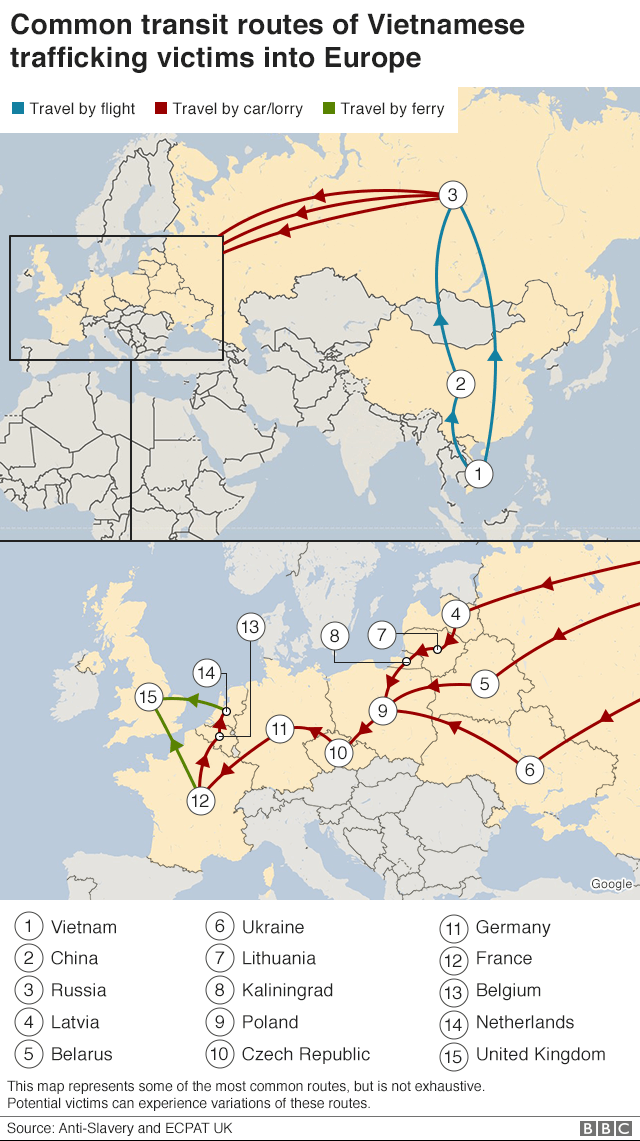 Các tuyến đường có thể được nhiều nhóm đưa người Việt vào châu Âu sử dụng