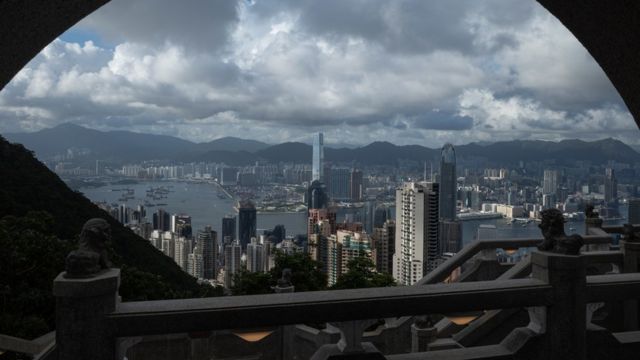 从香港山顶眺望维多利亚港（7/7/2021）