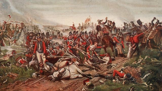 Ilustración de la batalla de Waterloo