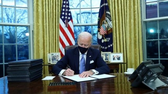 President Biden quickly signed executive actions on coronavirus, climate change and racial inequality