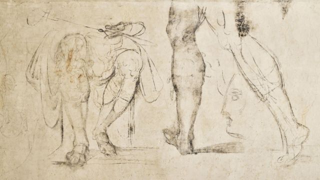 Dibujos en la sala oculta bajo las Capillas de los Médici en Florencia