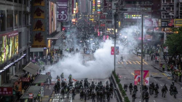 Protestas en Hong Kong.