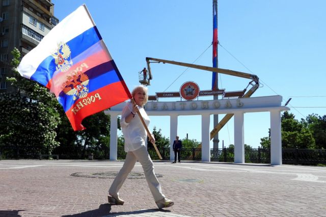 Празднование Дня России в оккупированном Мелитополе, Запорожская область, 12 июня