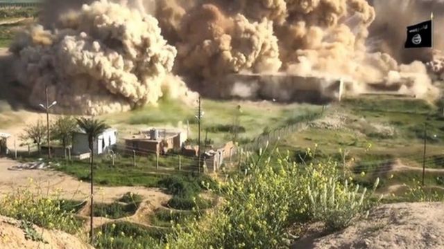 April 2015, ISIS memposting video yang menunjukkan peledakkan berbagai situs di Nimrud.