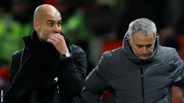 Manchester City manager Pep Guardiola (left) and Manchester United counterpart Jose Mourinho