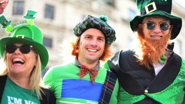 In pictures: St Patrick's Day parades return - BBC News