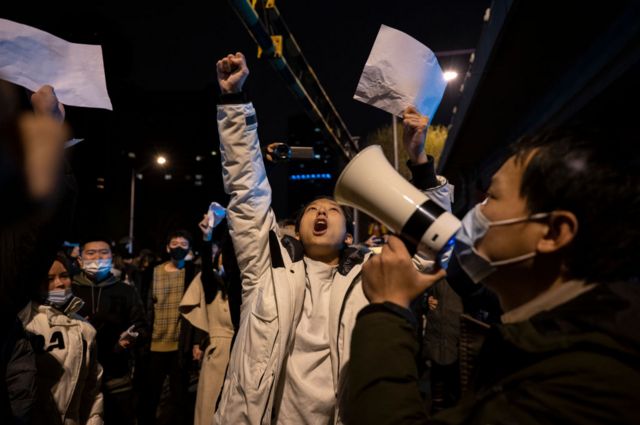 Một người biểu tình tại Bắc Kinh 