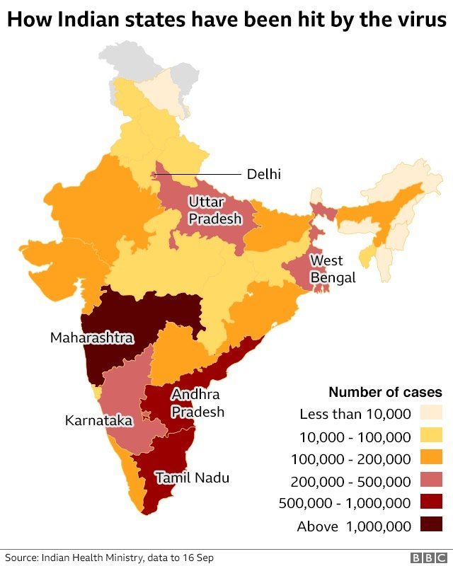 Map of Covid-19 cases in India