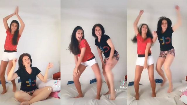 Stephanie e Soraya dançando juntas em vídeo antigo