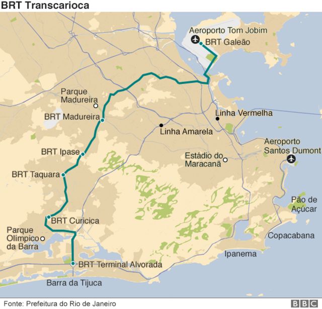 No caminho do BRT estão regiões tradicionais da zona norte da cidade, como a Penha, e favelas como a da Maré
