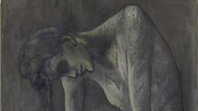 Pablo Picasso, Mulher passando roupa (La repasseuse). Paris, 1904. Óleo sobre tela: 45 3/4 x 28 3/4 polegadas (116,2 x 73 cm). Museu Solomon R. Guggenheim, Nova York