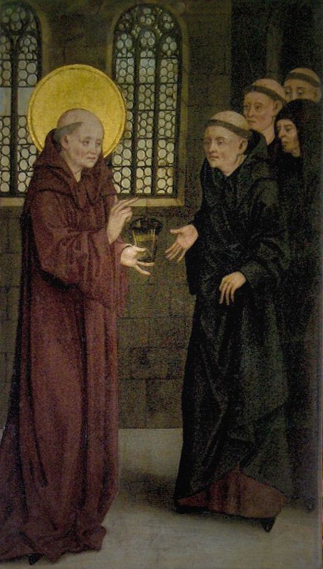 São Bento, em pintura anônima do século 15