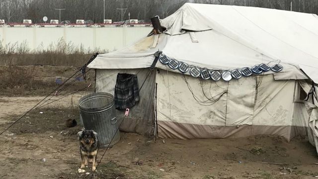 Jedan od šatora na granici sa Mađarskom