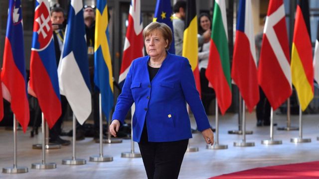 Angela Merkel en Bruselas.