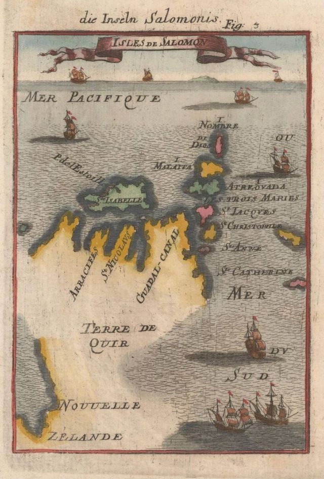Map "Isles of Salomon" by Allain Manesson-Malle (1630? -1706?)