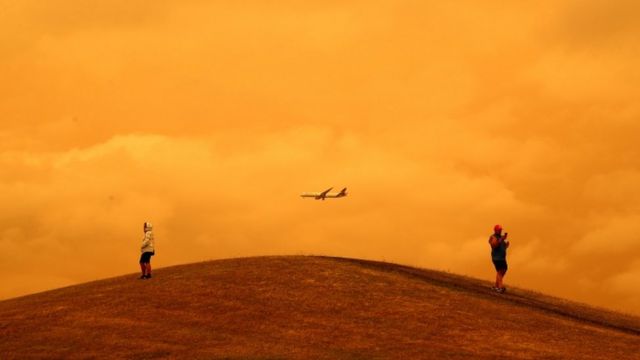 Céu coberto de fumaça na Austrália