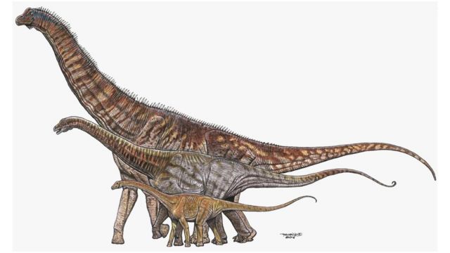 Titanossauros em ilustração