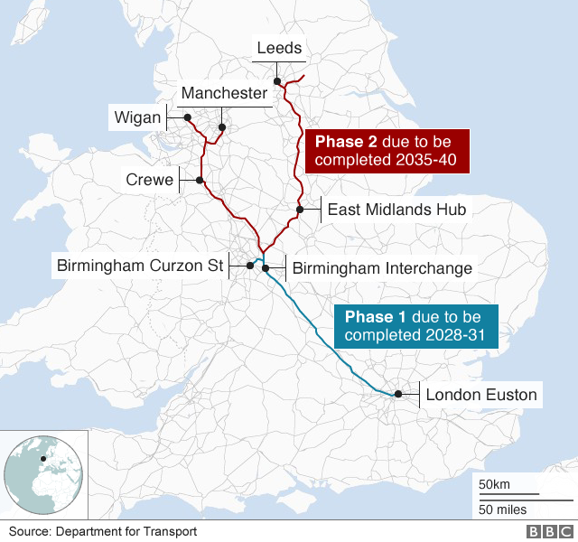 hs2 journey times from london