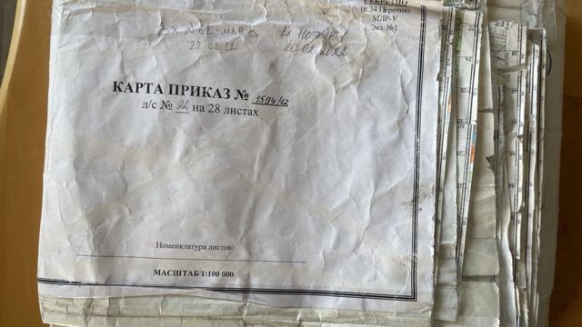 Карта с датами, захваченная у начальника штаба псковских десантников под Киевом