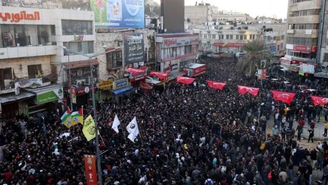 Part of the funeral of the victims of the Nablus attack