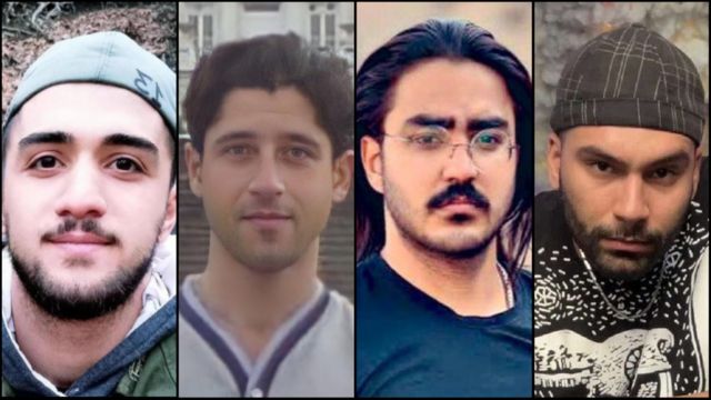 از راست، محسن شکاری، مجیدرضا رهنورد، محمد حسینی و محمد مهدی کرمی، چهار نفری هستند که در اعتراض‌ها دستگیر و اعدام شدند