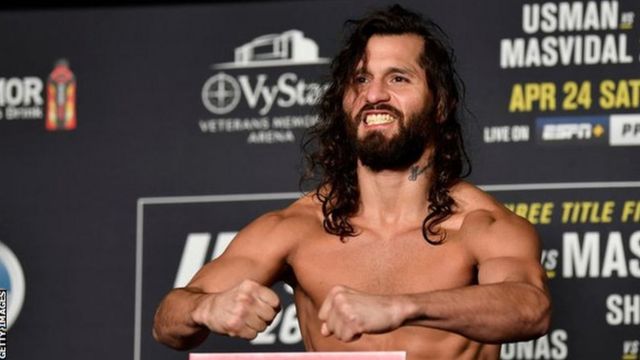 Jorge Masvidal at the weigh-in before UFC 261