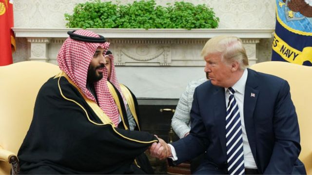 Mohammed bin Salman y Donald Trump.
