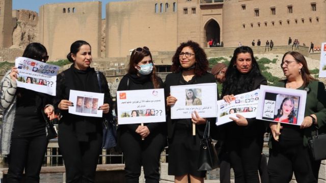 وقفة احتجاجية في أربيل على قتل النساء