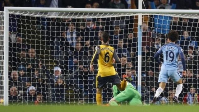 Leroy Sane ya zura kwallo a ragar Arsenal
