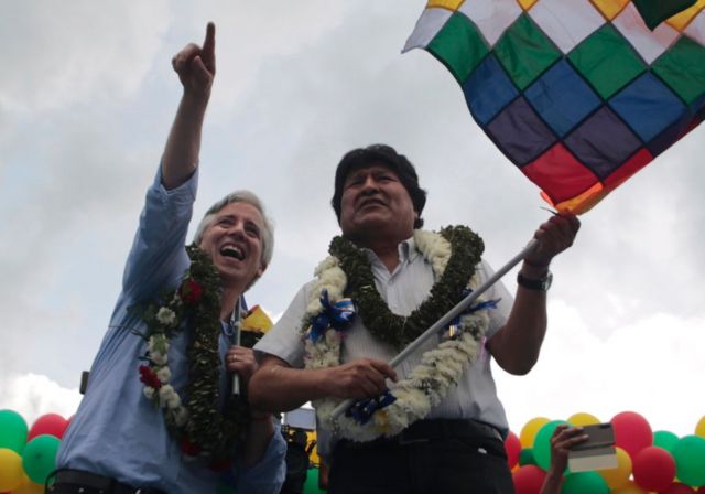 Alvaro García y Evo Morales