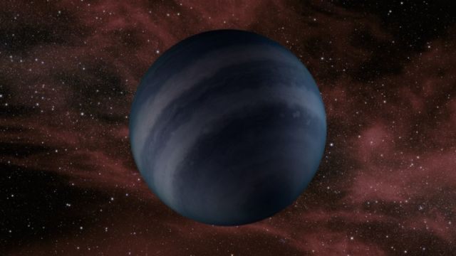 ภาพจากฝีมือศิลปินจำลองสภาพของดาวแคระสีน้ำตาล ซึ่งน่าจะมีความใกล้เคียงกับดาวแคระดำ