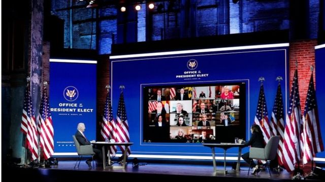 Una reunión virtual de Biden con gobernadores