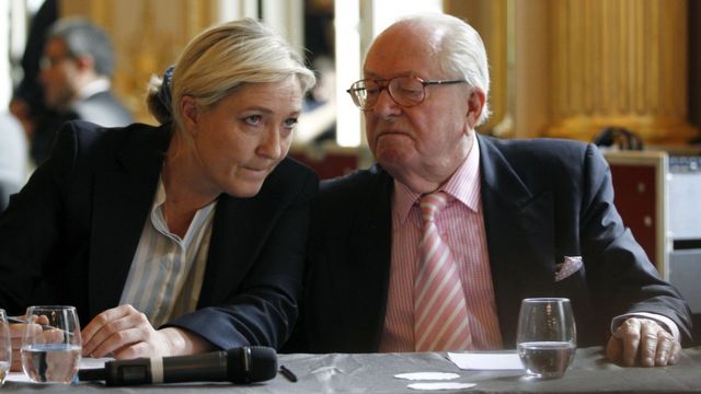 Marine Le Pen y Jean-Marie Le Pen