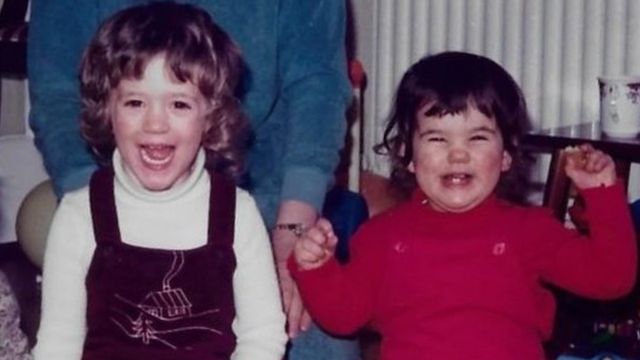 Victoria and Clare Scott as toddlers