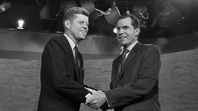 John F Kennedy and Richard Nixon