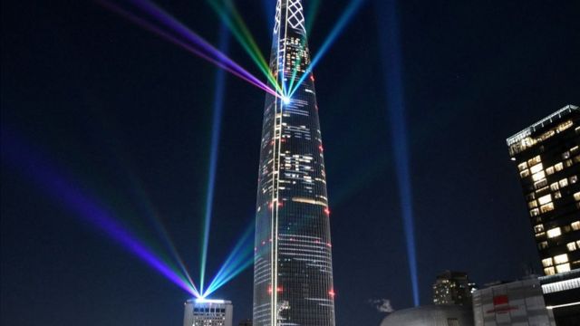 Лазерное шоу в Сеуле