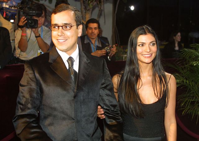 Los actores Jorge Enrique Abello y Ana María Orozco en el año 2002, durante una premiación. 