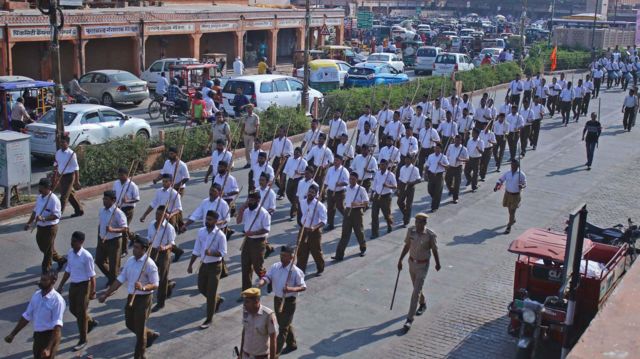 An RSS march past in Jaipur 