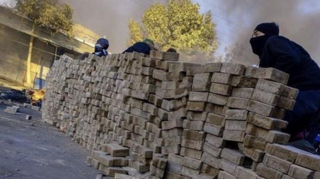 Mahabad'da bir barikat 