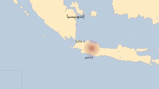 زلزال إندونيسيا خريطة الموقع