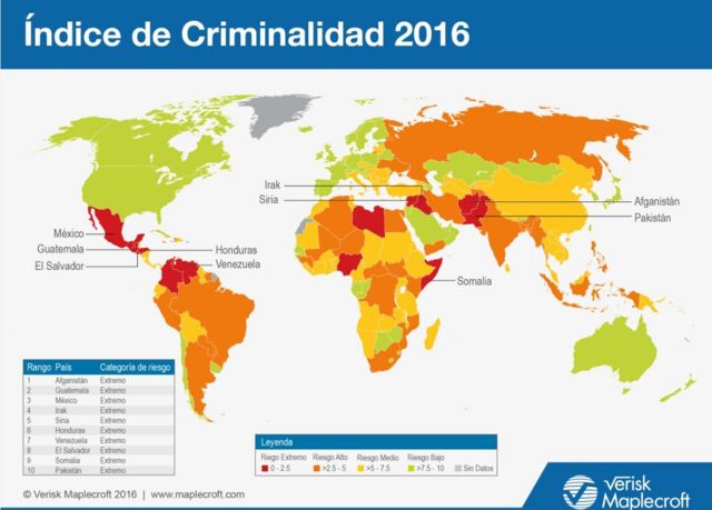 Mapa de índice de criminalidad