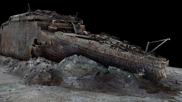 Escaneo de la proa del Titanic
