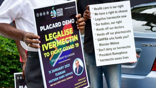 Güney Afrika'da sağlık yetkililerini Ivermectin kullanımına izin vermeye çağıran gösteriler yapıldı