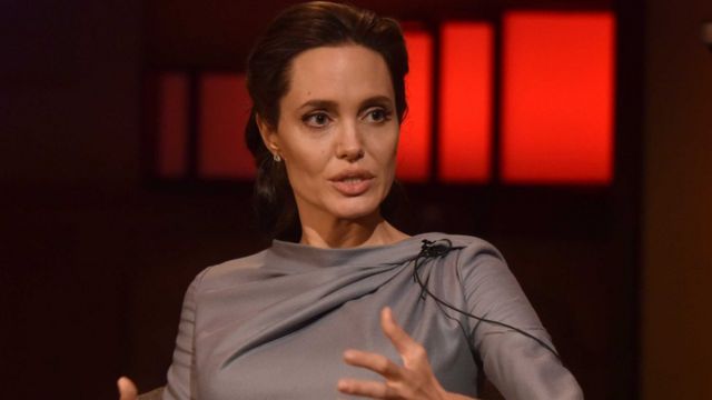 Angelina Jolie speaking to the BBC in 2016