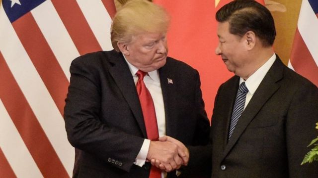 Donald Trump meeting Chinese President Xi Jinping (file photo)