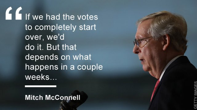 Mitch McConnell: "If we had the votes to completely start over, we'd do it. But that depends on what happens in a couple of weeks"