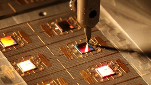 Manufacture of microchips for electronic passports in Moscow, Russia.