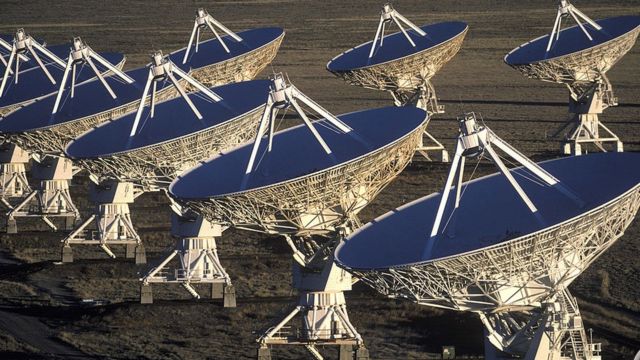 Twenty-seven mobile antennas near Socorro, New Mexico.