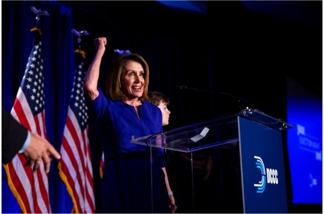 民主党元老佩洛西 （Nancy Pelosi）第二次出任美国众议院议长。